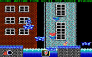 Ghosts 'N Goblins for IBM PC/Compatibles - Jump on these moving platforms to cross this screen.