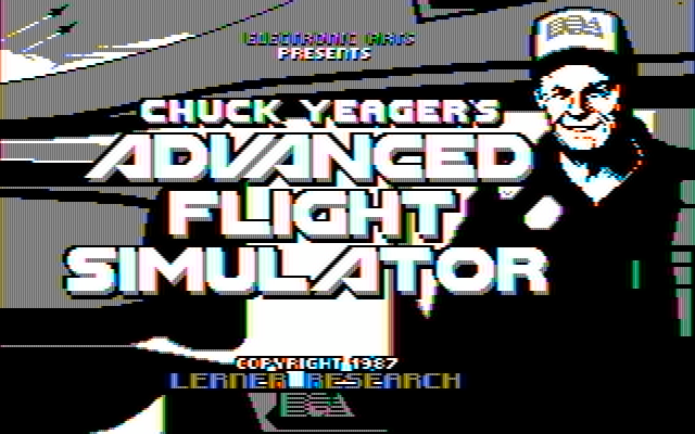 Chuck Yeager's Advanced Flight Simulator IBM PC/Compatibles Screenshot: Title screen (original version).