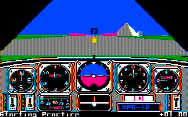 Chuck Yeager's Advanced Flight Simulator IBM PC/Compatibles Screenshot: Preparing to takeoff for some practice!