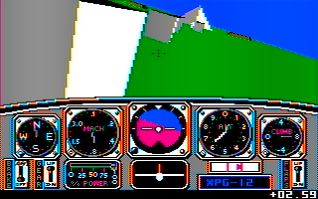 Chuck Yeager's Advanced Flight Simulator IBM PC/Compatibles Screenshot: The demo flight.