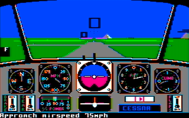 Chuck Yeager's Advanced Flight Simulator IBM PC/Compatibles Screenshot: Watching one of the tutorials.