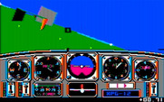Chuck Yeager's Advanced Flight Simulator for IBM PC/Compatibles - Attempting to fly through that gate...