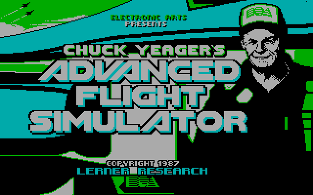 Chuck Yeager's Advanced Flight Simulator IBM PC/Compatibles Screenshot: Title screen (original version).
