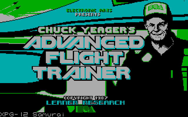 Chuck Yeager's Advanced Flight Simulator IBM PC/Compatibles Screenshot: Title screen (re-release).