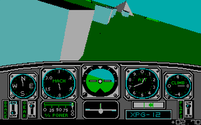 Chuck Yeager's Advanced Flight Simulator IBM PC/Compatibles Screenshot: The demo flight.