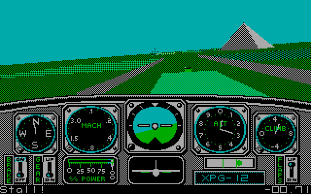 Chuck Yeager's Advanced Flight Simulator IBM PC/Compatibles Screenshot: Be careful, don't stall!