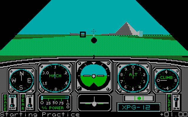 Chuck Yeager's Advanced Flight Simulator IBM PC/Compatibles Screenshot: Beginning a test flight in the hangar.