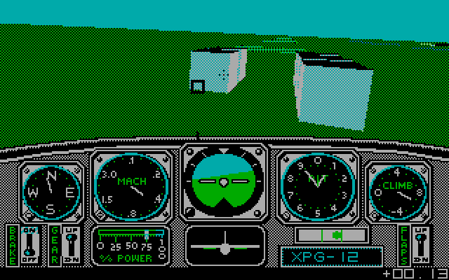 Chuck Yeager's Advanced Flight Simulator IBM PC/Compatibles Screenshot: Can you fly through this Main Street?