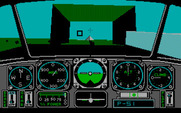 Chuck Yeager's Advanced Flight Simulator for IBM PC/Compatibles - Flying through a gate on the race course.