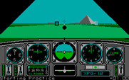 Chuck Yeager's Advanced Flight Simulator for IBM PC/Compatibles - Beginning a test flight in the hangar.