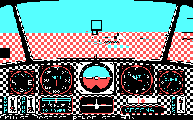 Chuck Yeager's Advanced Flight Simulator IBM PC/Compatibles Screenshot: Following a tutorial.