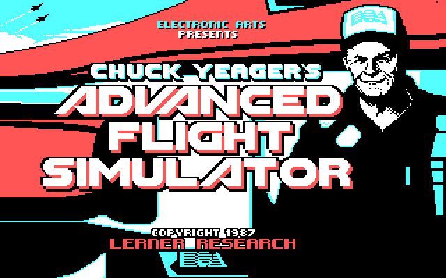 Chuck Yeager's Advanced Flight Simulator IBM PC/Compatibles Screenshot: Title screen (original version).