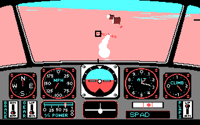Chuck Yeager's Advanced Flight Simulator IBM PC/Compatibles Screenshot: Follow the smoke trail!