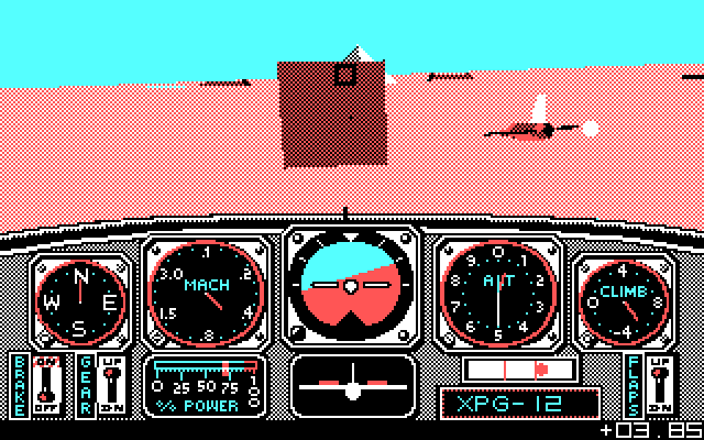 Chuck Yeager's Advanced Flight Simulator IBM PC/Compatibles Screenshot: Following another plane on this flight...