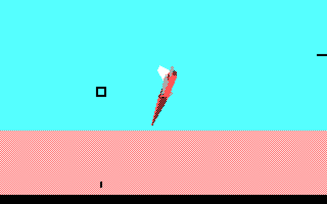 Chuck Yeager's Advanced Flight Simulator IBM PC/Compatibles Screenshot: Tower view...I'm going to crash, controlling the plane is tough with this view!