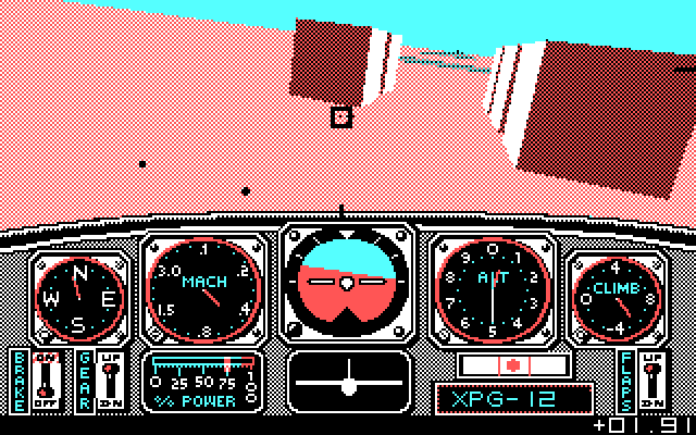 Chuck Yeager's Advanced Flight Simulator IBM PC/Compatibles Screenshot: Can you fly through Main Street?