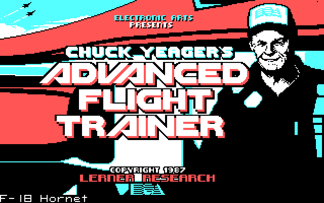 Chuck Yeager's Advanced Flight Simulator IBM PC/Compatibles Screenshot: Title screen (re-release).