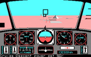 Chuck Yeager's Advanced Flight Simulator for IBM PC/Compatibles - Following a tutorial.
