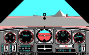 Chuck Yeager's Advanced Flight Simulator for IBM PC/Compatibles - Starting practice in the hangar...