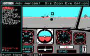 Chuck Yeager's Advanced Flight Simulator for IBM PC/Compatibles - The stunt menu.