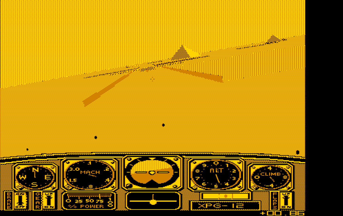 Chuck Yeager's Advanced Flight Simulator IBM PC/Compatibles Screenshot: A flight in progress...