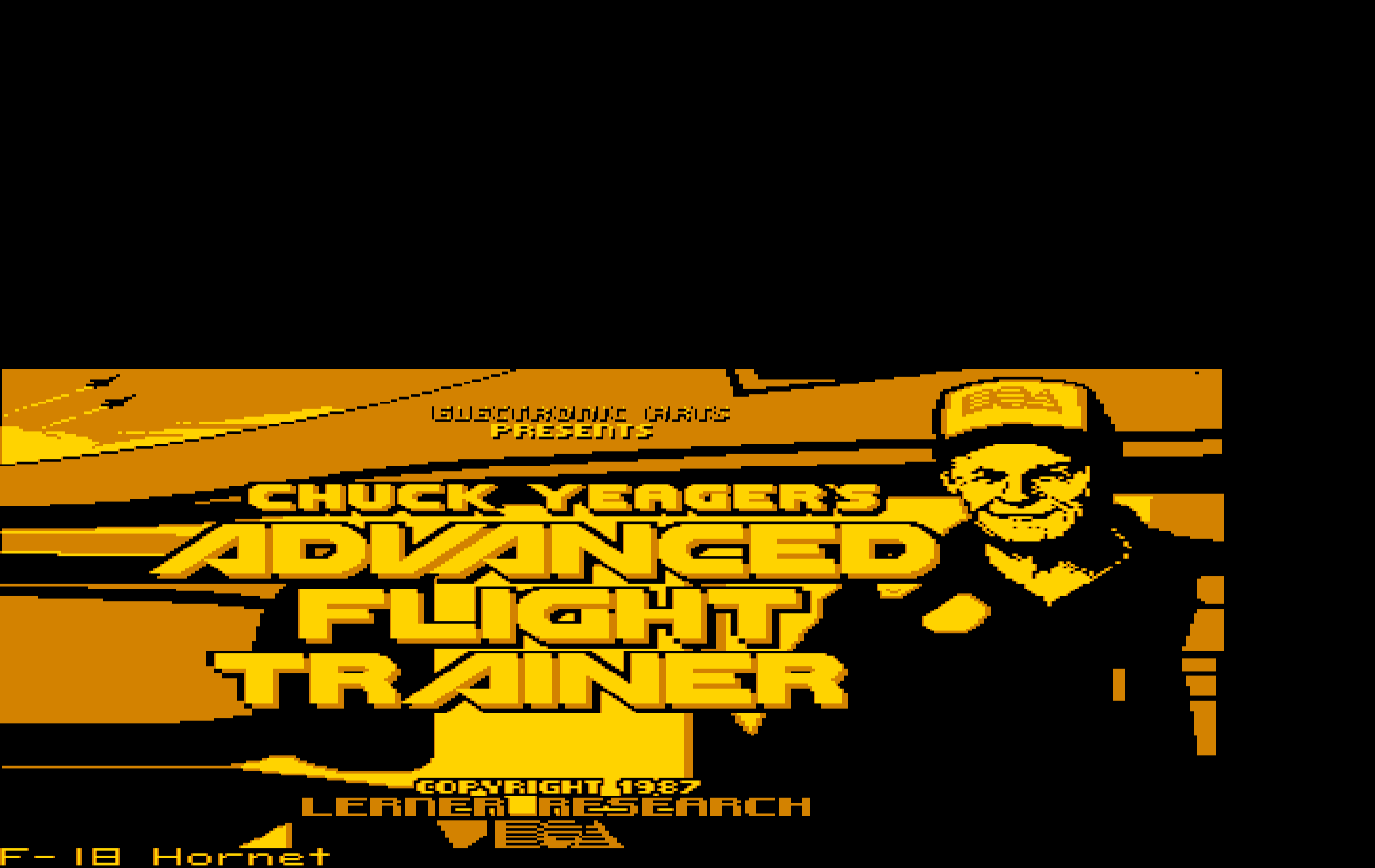 Chuck Yeager's Advanced Flight Simulator IBM PC/Compatibles Screenshot: Title screen (re-release).