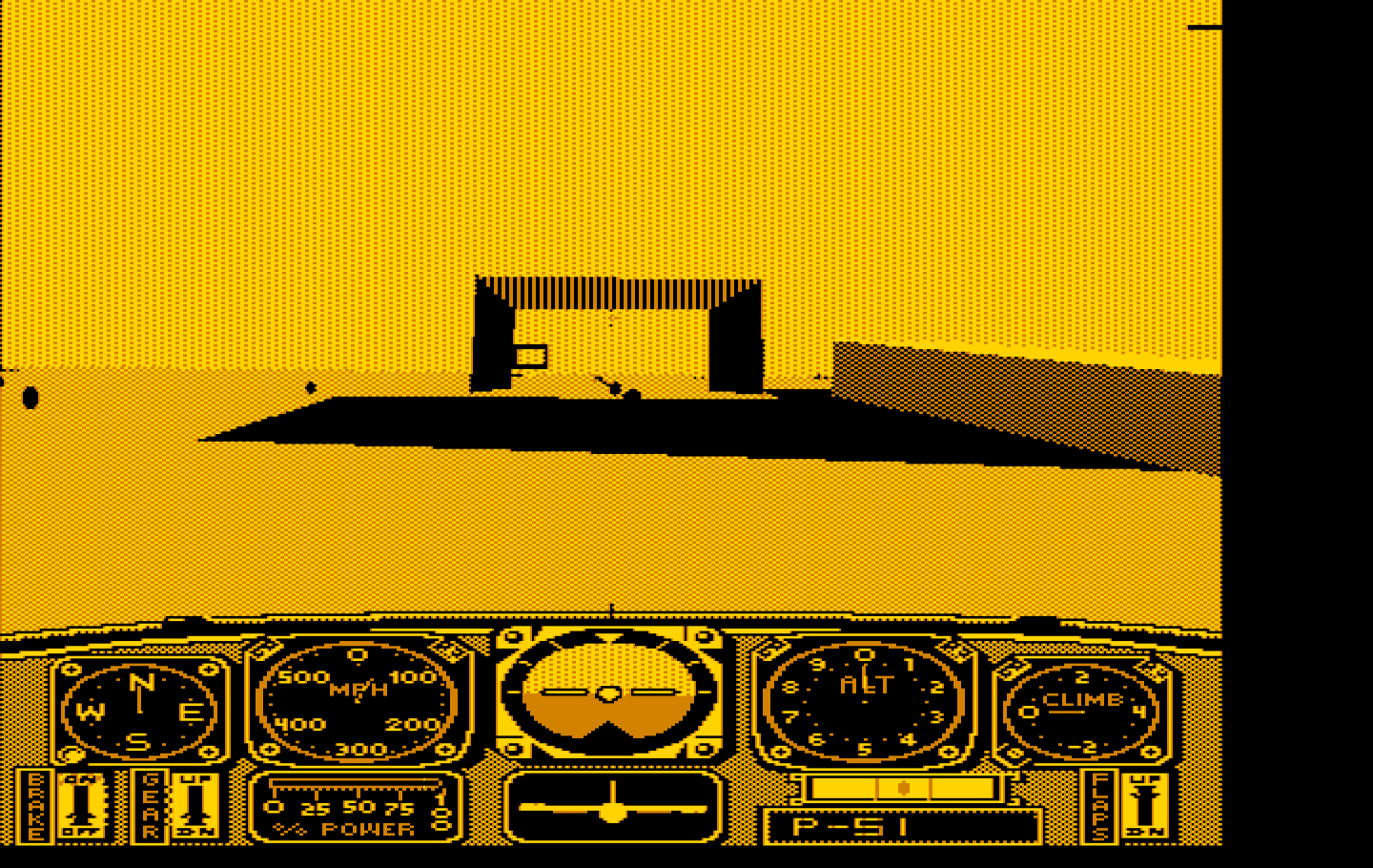 Chuck Yeager's Advanced Flight Simulator IBM PC/Compatibles Screenshot: A racing gate up ahead...