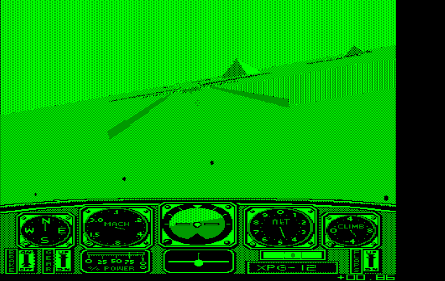 Chuck Yeager's Advanced Flight Simulator IBM PC/Compatibles Screenshot: A flight in progress...