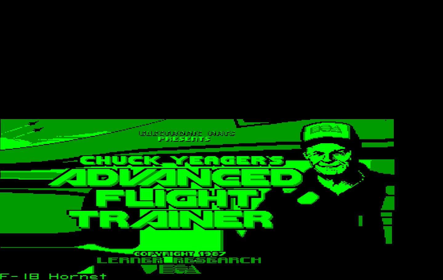 Chuck Yeager's Advanced Flight Simulator IBM PC/Compatibles Screenshot: Title screen (re-release).