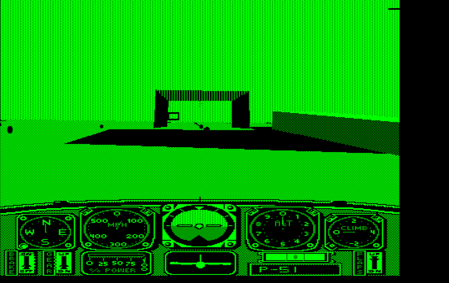 Chuck Yeager's Advanced Flight Simulator IBM PC/Compatibles Screenshot: A racing gate up ahead...