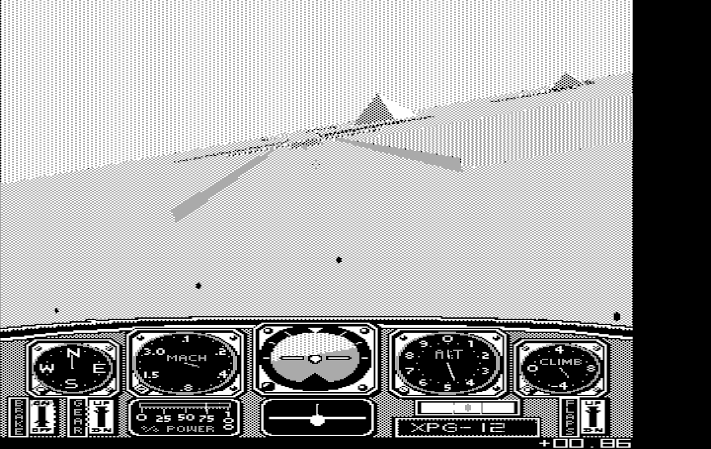 Chuck Yeager's Advanced Flight Simulator IBM PC/Compatibles Screenshot: A flight in progress...