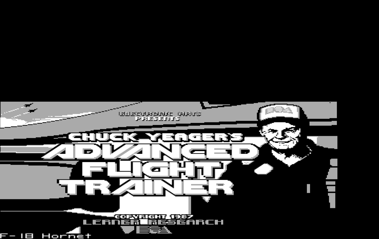 Chuck Yeager's Advanced Flight Simulator IBM PC/Compatibles Screenshot: Title screen (re-release).