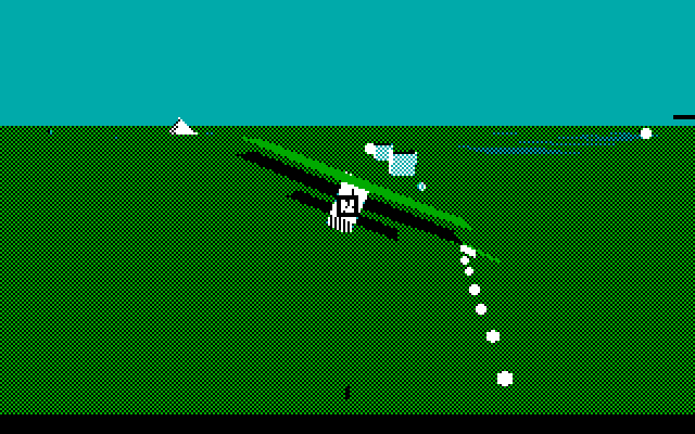 Chuck Yeager's Advanced Flight Simulator IBM PC/Compatibles Screenshot: Chase plane view.