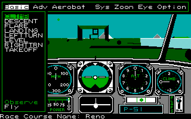 Chuck Yeager's Advanced Flight Simulator IBM PC/Compatibles Screenshot: One of the tutorial menus.