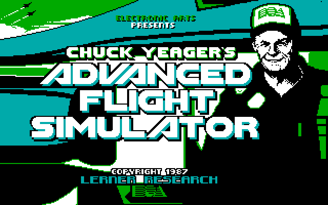 Chuck Yeager's Advanced Flight Simulator IBM PC/Compatibles Screenshot: Title screen (original version).