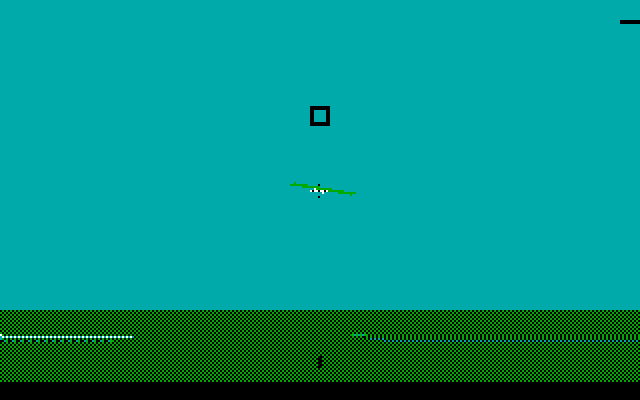 Chuck Yeager's Advanced Flight Simulator IBM PC/Compatibles Screenshot: The tower view; it's hard to control the plane this way!