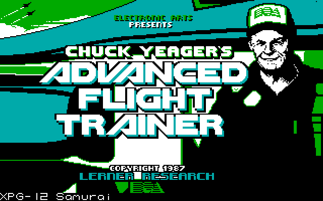 Chuck Yeager's Advanced Flight Simulator IBM PC/Compatibles Screenshot: Title screen (re-release).