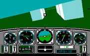 Chuck Yeager's Advanced Flight Simulator for IBM PC/Compatibles - Flying through Main Street!