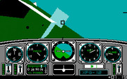 Chuck Yeager's Advanced Flight Simulator for IBM PC/Compatibles - Trying to fly through a gate, but looks like I'm going to miss it!