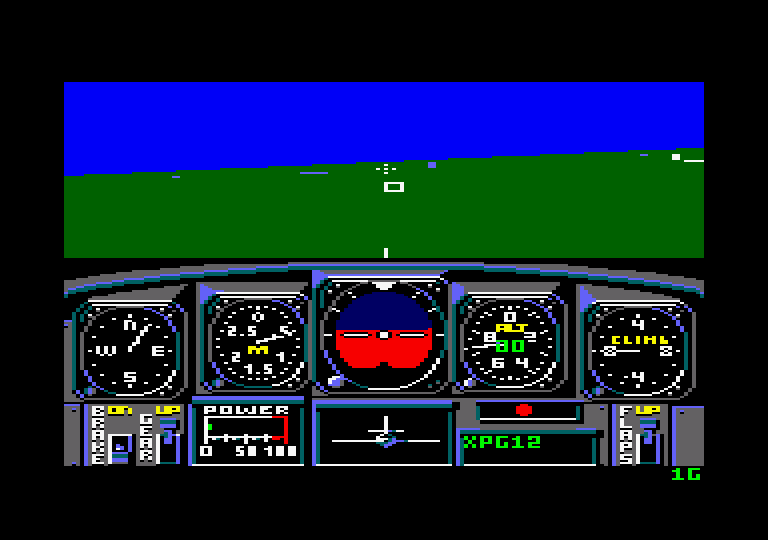 Chuck Yeager's Advanced Flight Simulator Amstrad CPC Screenshot: Flight in progress...