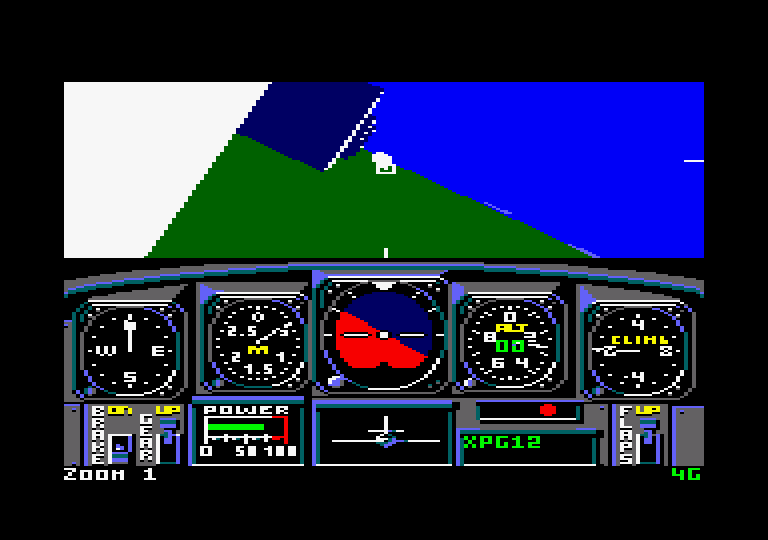 Chuck Yeager's Advanced Flight Simulator Amstrad CPC Screenshot: Demo flight.