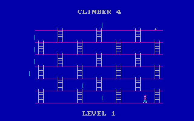 Climber 5 IBM PC/Compatibles Screenshot: Avoid the barriers heading your way from the left!