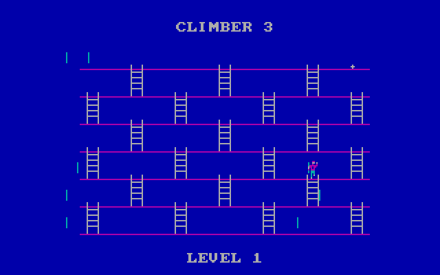 Climber 5 IBM PC/Compatibles Screenshot: Climbing a ladder...
