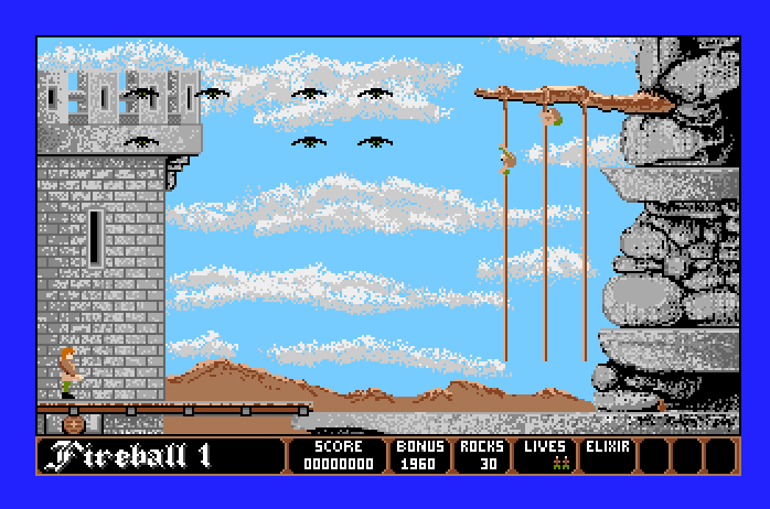 Dark Castle Apple IIgs Screenshot: Don't get caught by the bats here either!