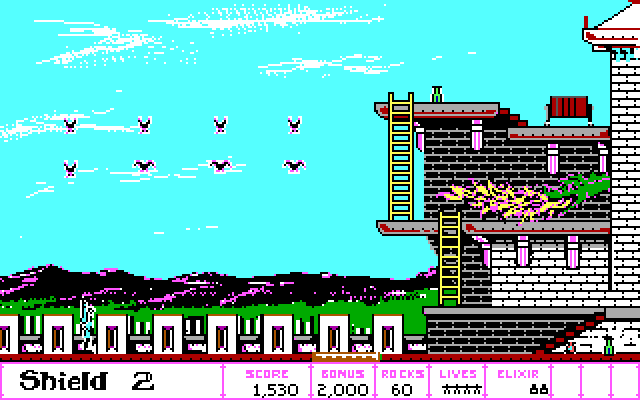 Dark Castle IBM PC/Compatibles Screenshot: A fire breathing dragon!