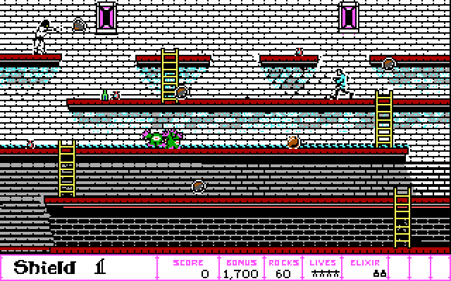 Dark Castle IBM PC/Compatibles Screenshot: Dodge the incoming barrels.