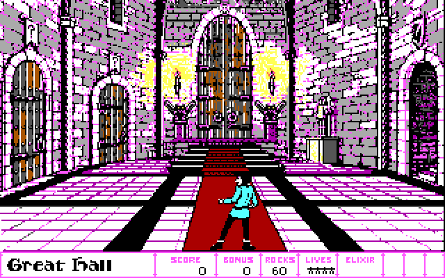 Dark Castle IBM PC/Compatibles Screenshot: Game start; choose a door!