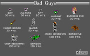 Dark Castle for IBM PC/Compatibles - Here's the bad guys you'll encounter.