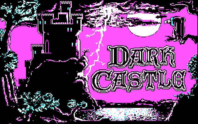 Dark Castle IBM PC/Compatibles Screenshot: Title screen; lightning flashes!