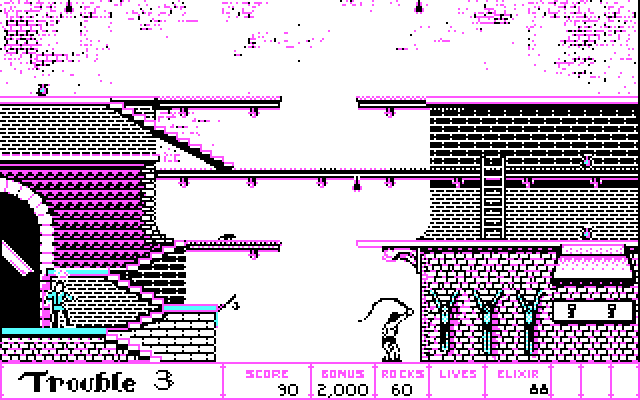 Dark Castle IBM PC/Compatibles Screenshot: Trapped in a dungeon.